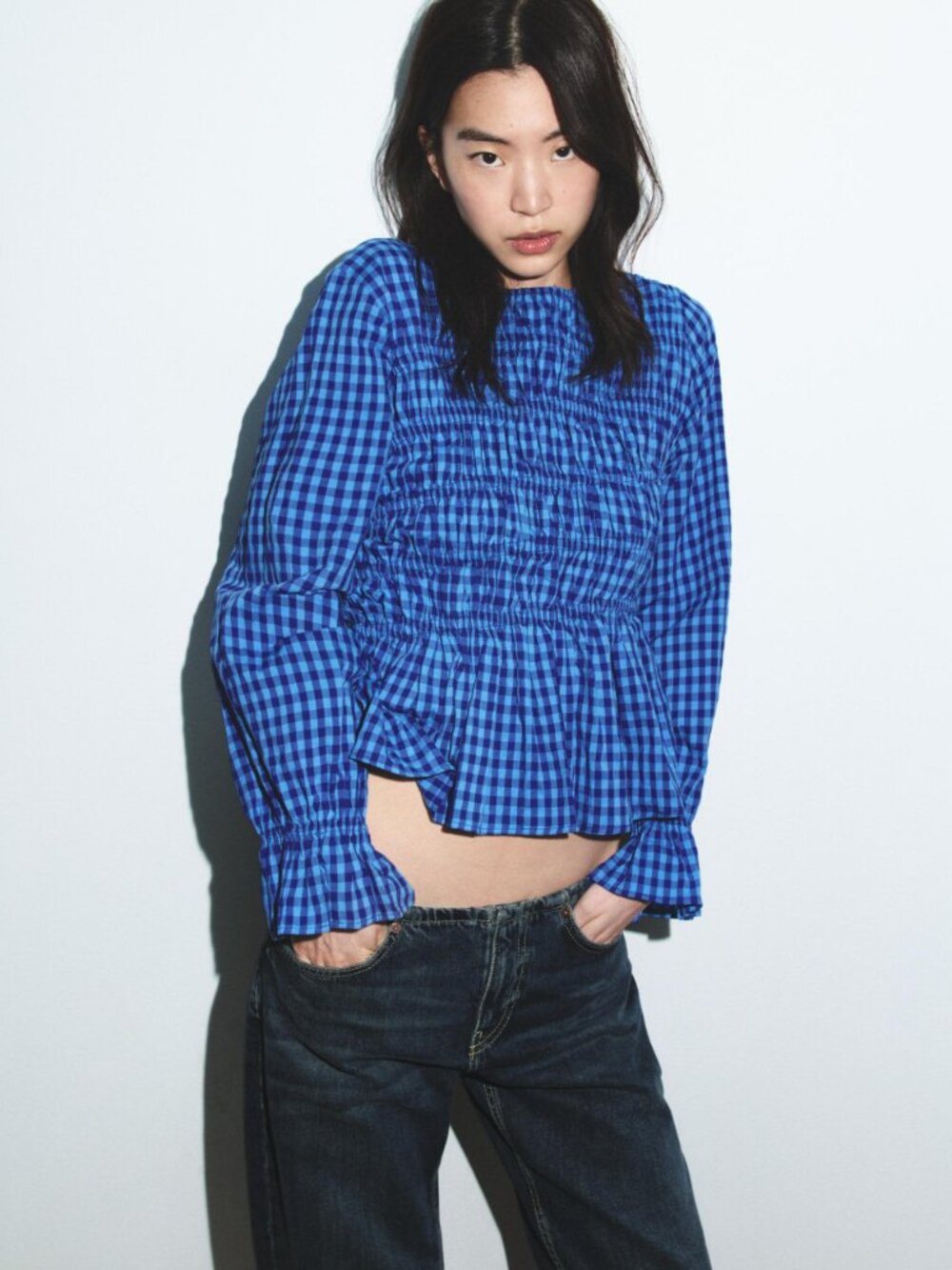 gingham blouse shirt
